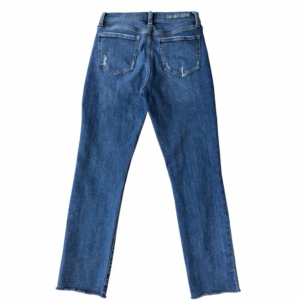 ✅ Favorite Daughter The Erin High Rise slim straight jeans Blue distressed  27